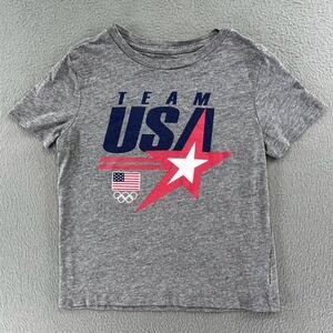 Outerstuff Team USA Olympics Graphic T-Shirt Heather Gray XS Patriotic Tee